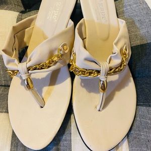 Almost New worn once Agape size 7 beige & gold sandals